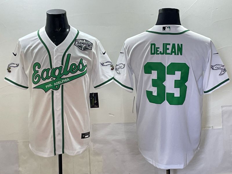 Men 2025 Philadelphia Eagles #33 Dejean white 2th generation Joint Name Nike Limited NFL Jersey style 0010